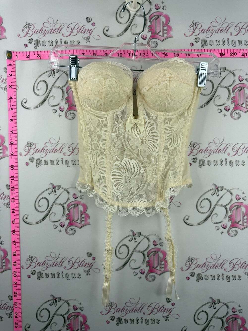 Jezebel corset bustier sexy lingerie lace Cream Lace Strapless Bustier Corset